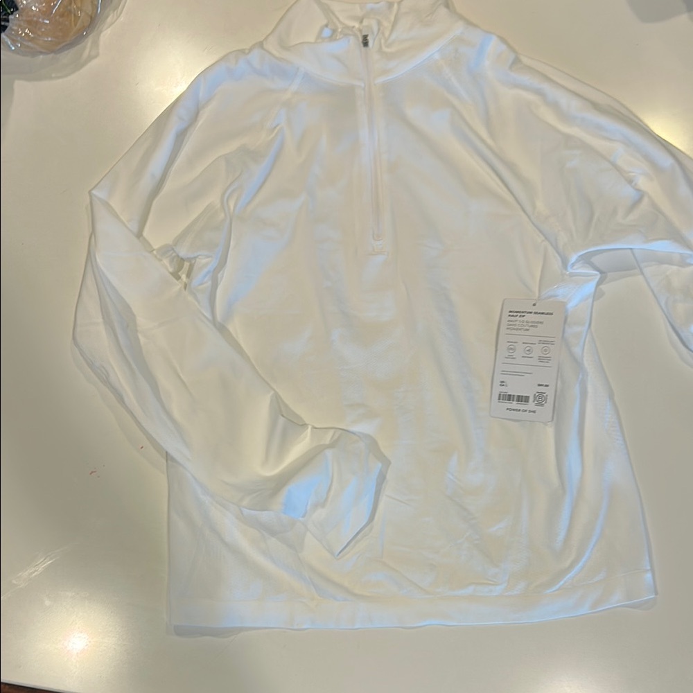 White Quarter-Zip Pullover